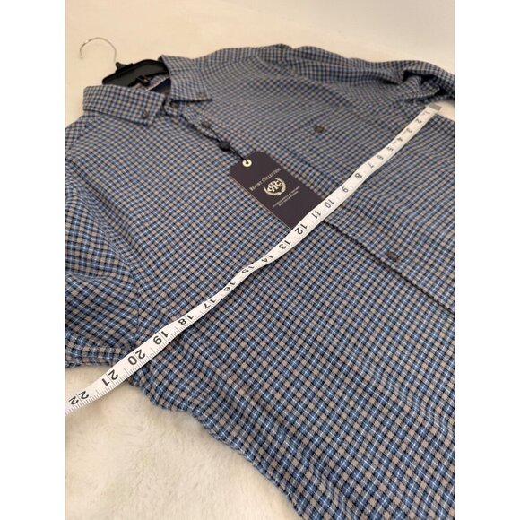 New Report Collection Men's Size M Blue Plaid Soft Touch Flannel Shirt - Picture 3 of 11